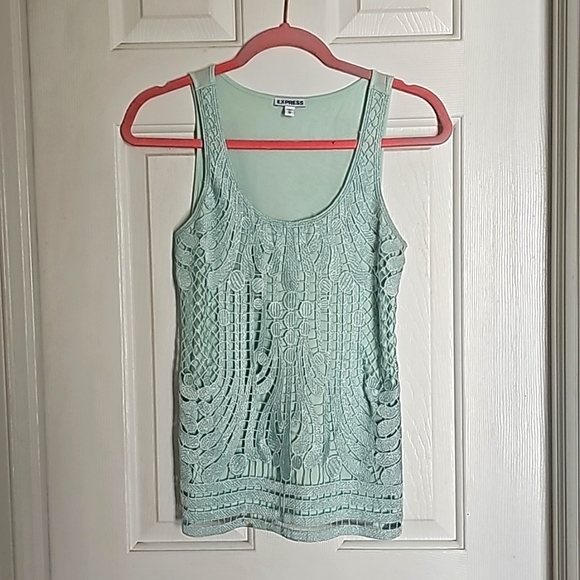Mint crochet tank XS - Picture 1 of 6